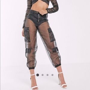 Lioness twist front sheer organza cargo pants
